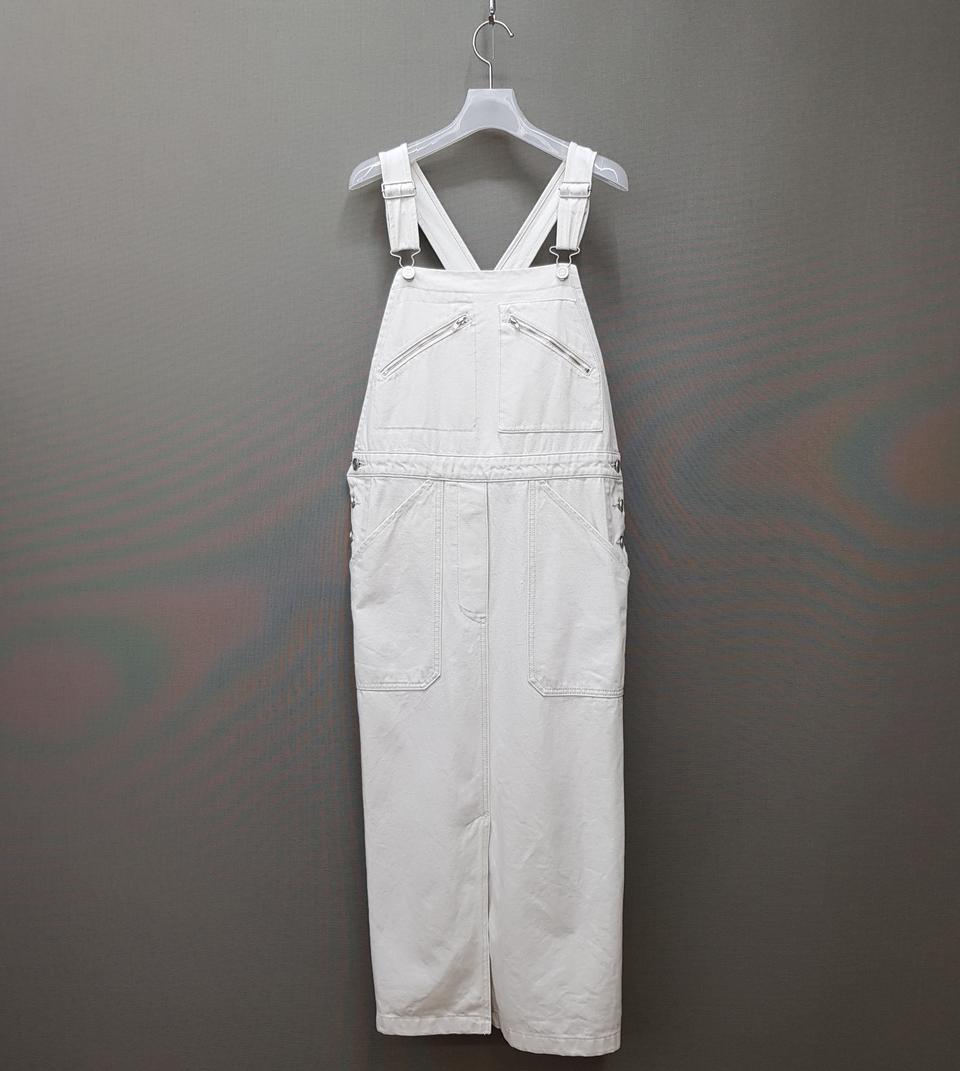 한섬 더스토어 2022 크로스 스트랩 데님 오버롤 원피스 S사이즈