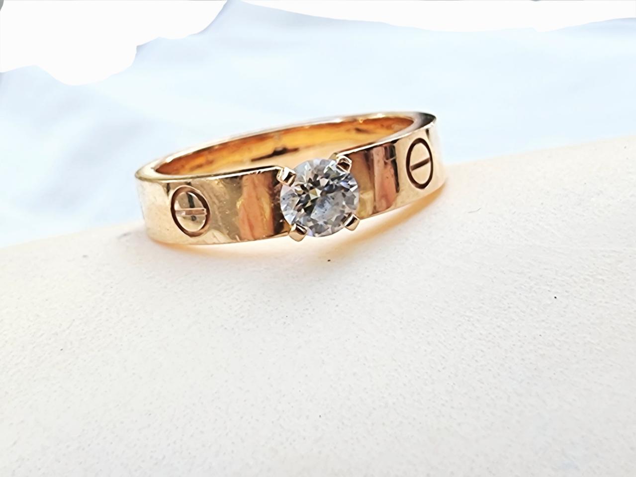 18k  핑크골드   다이아 반지