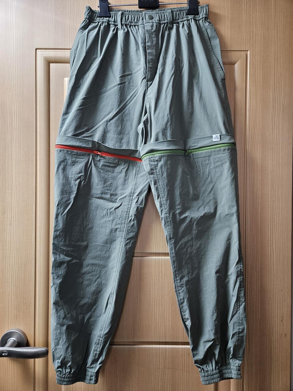 키트래블 카키색 2way 지퍼 트레이닝 바지