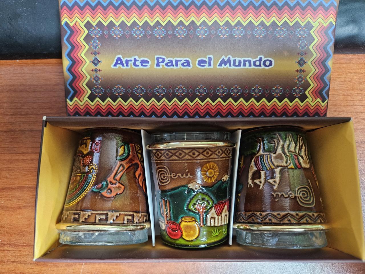 페루 기념품 컵 세트 + 펜 + 마그넷