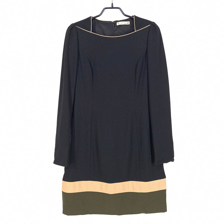 샤틴 여 모100% 보트넥 춘추 미니원피스 블랙 (HU29230) 