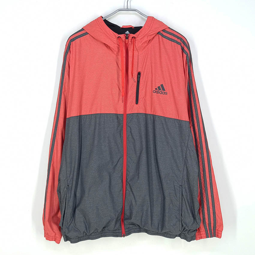아디다스 남 투배색 후드 바람막이 레드2XL (HU29239)