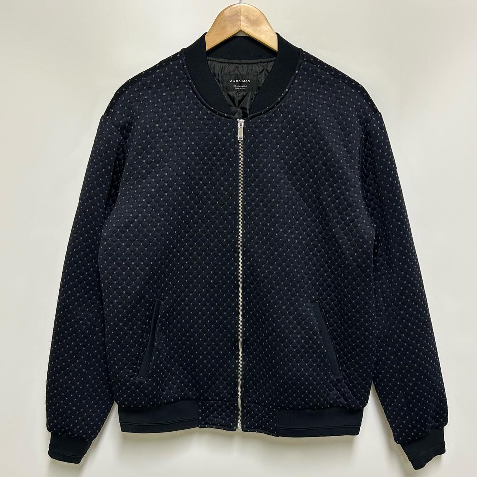 [남자_100]자라 다크네이비 퀄팅 봄버자켓