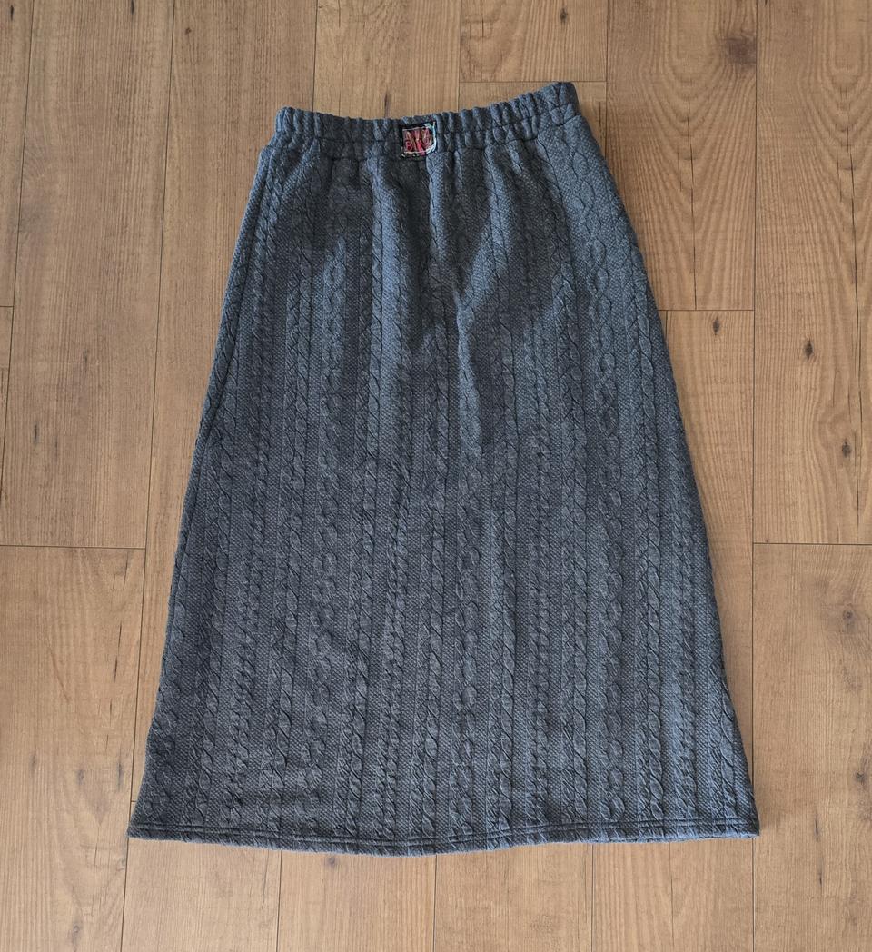 프리~66반) 새옷수준/인디부니 꽈배기 니트 밴딩 롱 스커트