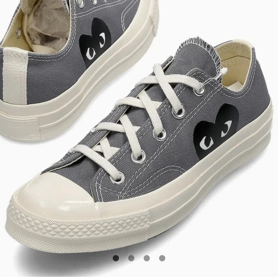 꼼데가르송 컨버스 척테일러 블랙하트 로우탑 그레이 US 6 240