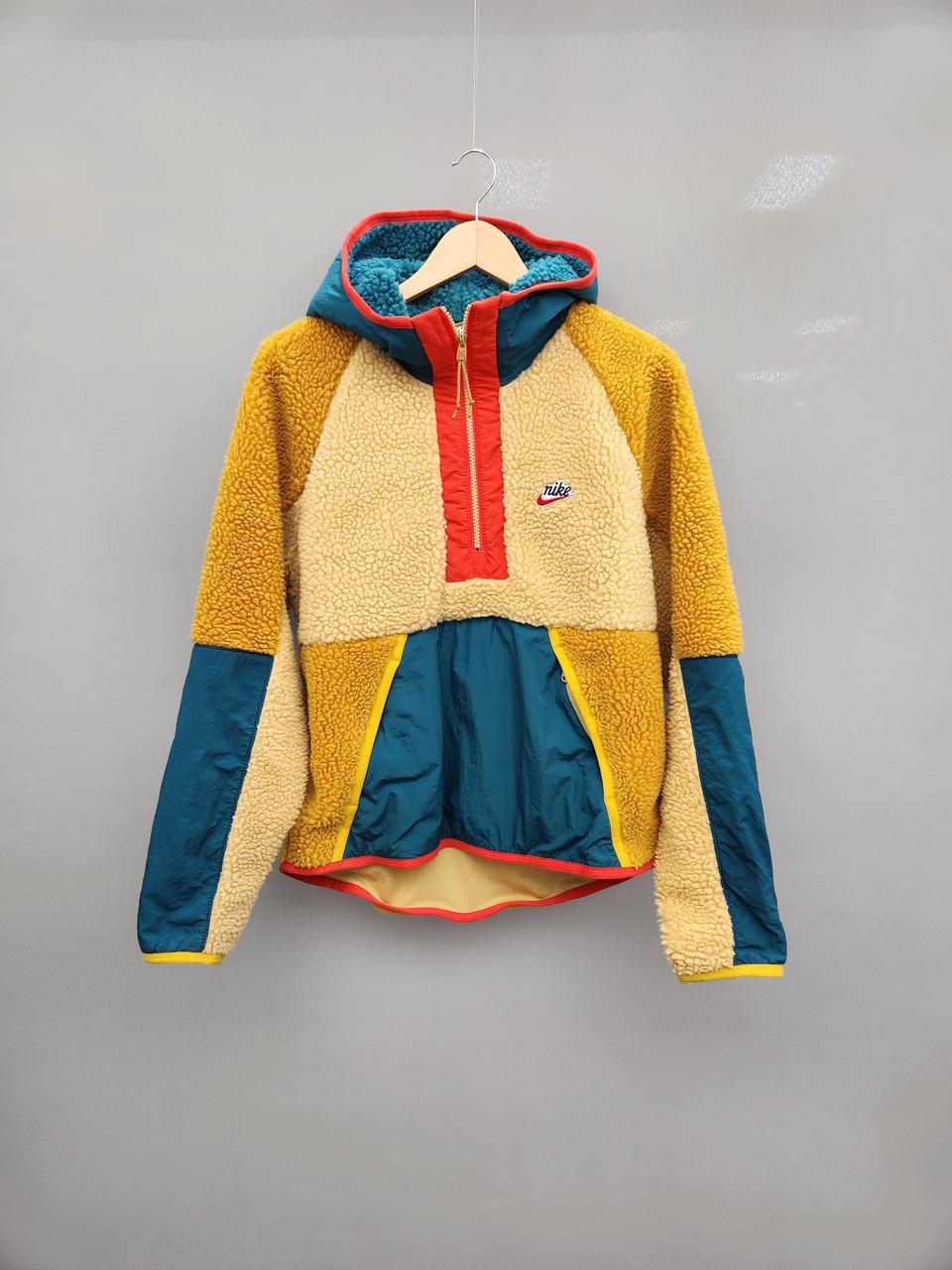 나이키 스우시 헤리티지 셰르파 후리스 풀오버 아노락 반집업