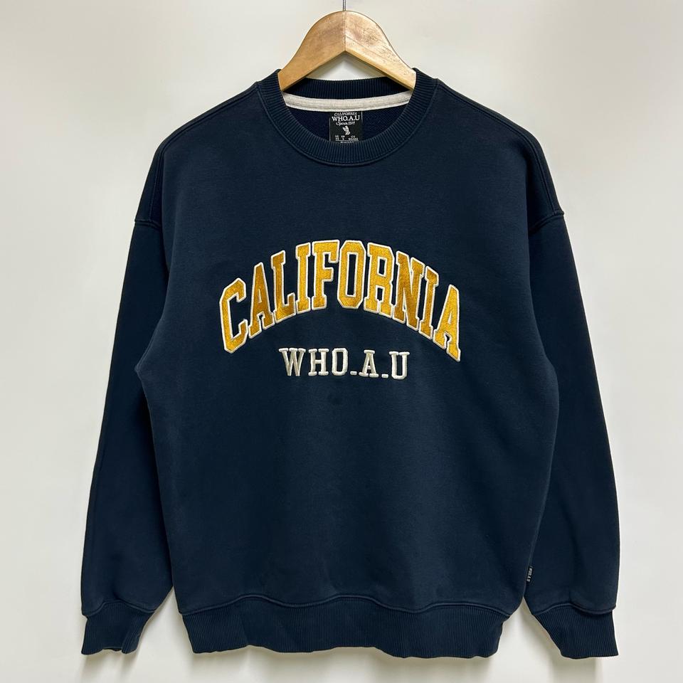 [남여공용 90]후아유 캘리포니아 자수 캠퍼스 맨투맨