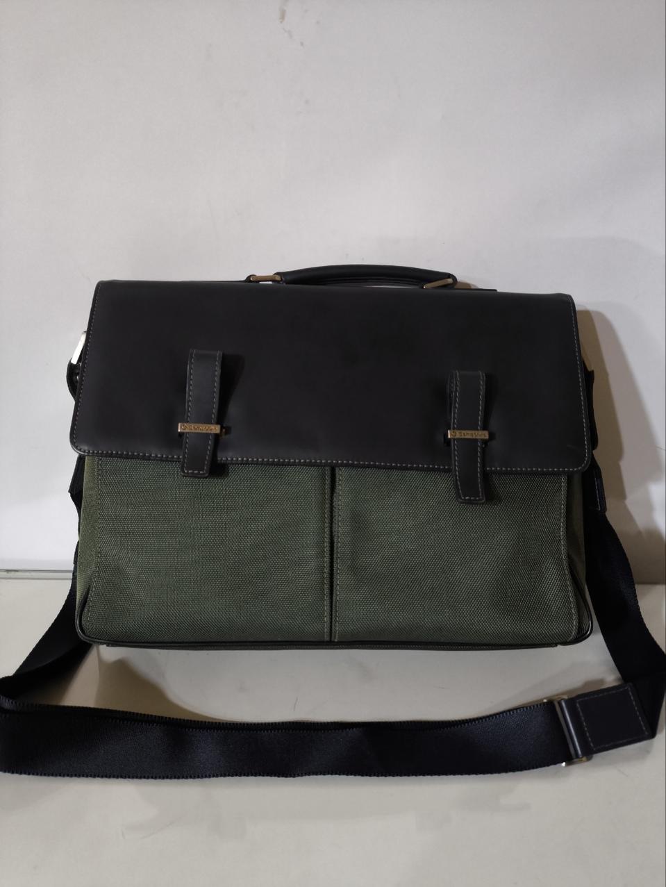 쌤소나이트 가죽 카키 브리프케이스 노트북가방 