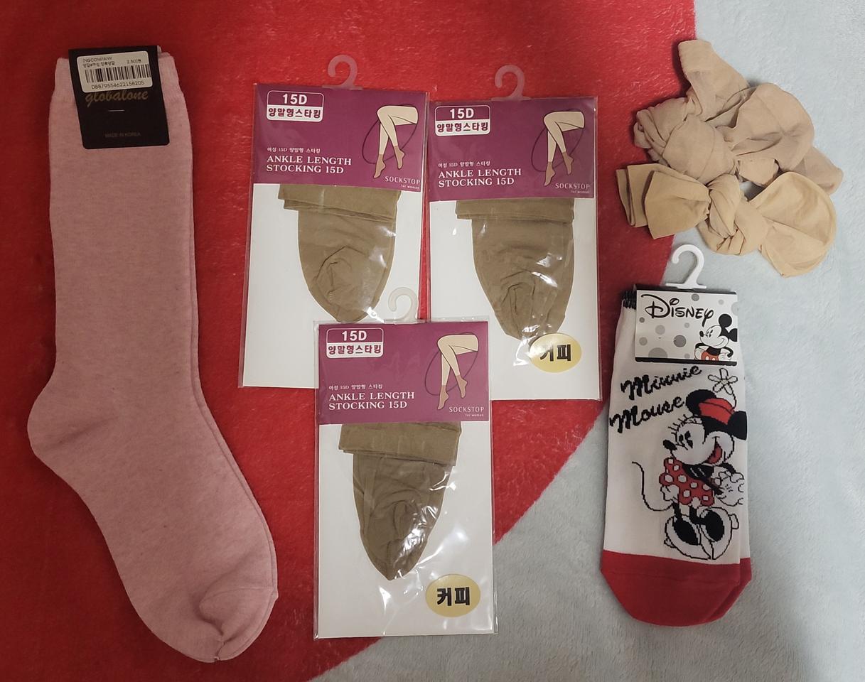 국내생산 판타롱스타킹+니삭스(무릎양말)+발목양말 세트(새상품)