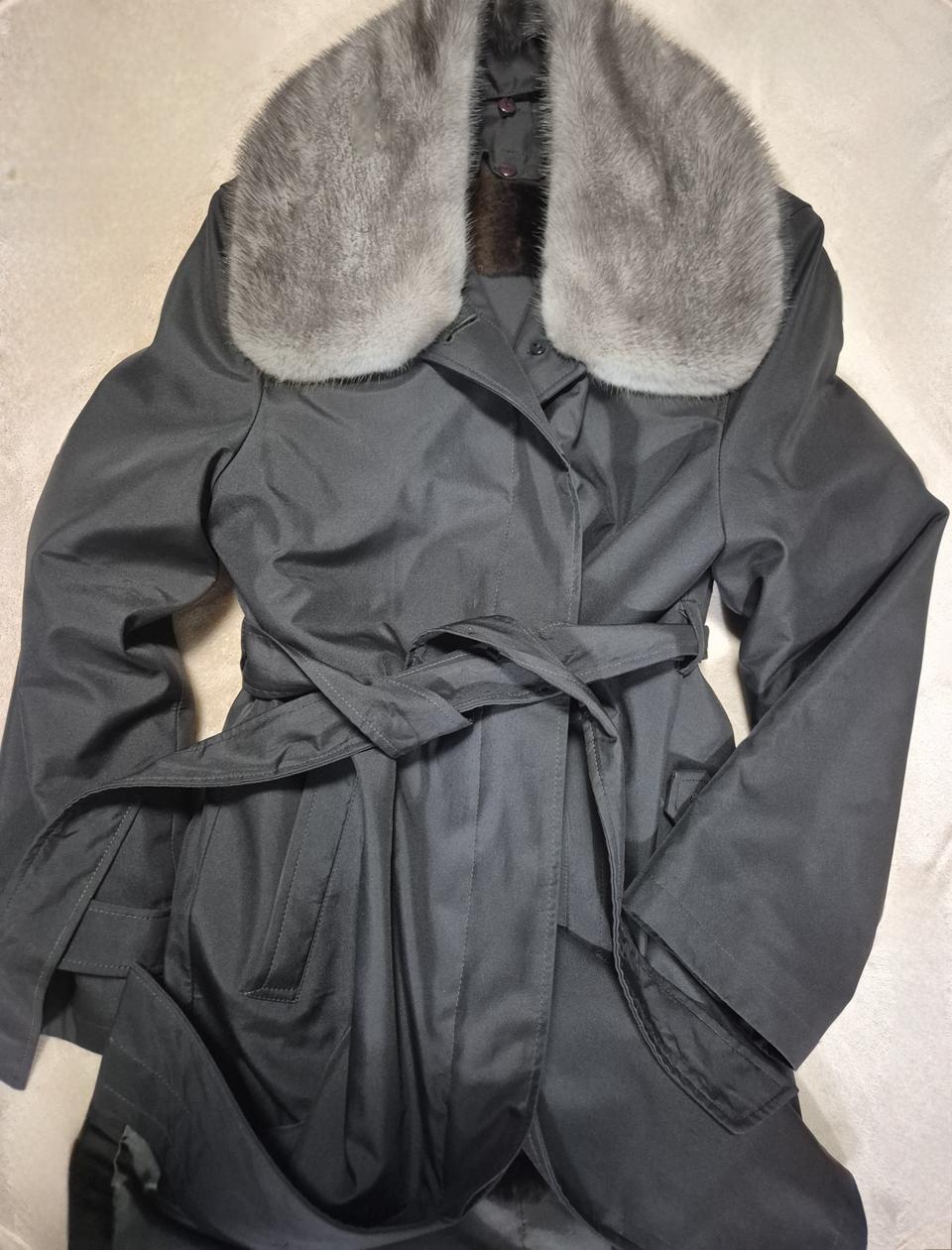 밍크카라 트렌치 패딩코트