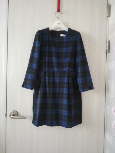 체크 패턴 미니 원피스 S