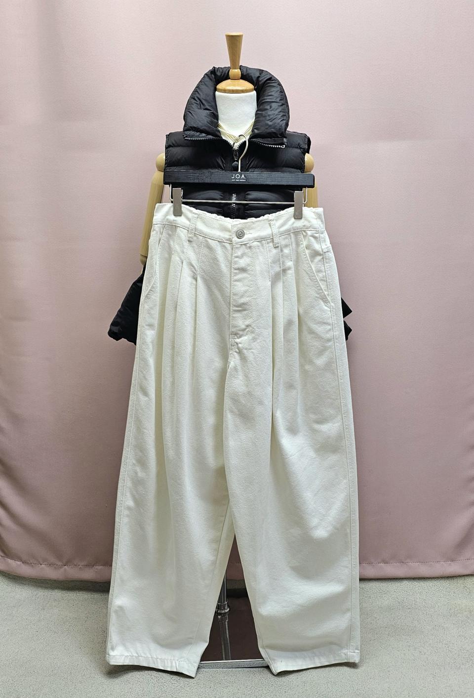 남성용 투핀턱 벌룬 와이드 팬츠