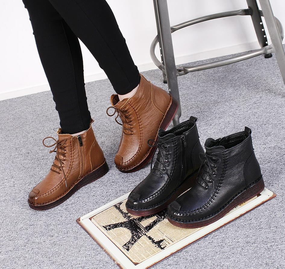 여성용 부드럽고 편안한 가죽 기모 앵글