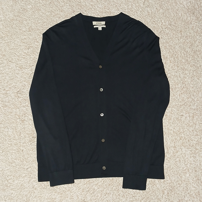 L)COS 코스 슬림핏 가디건 다크네이비