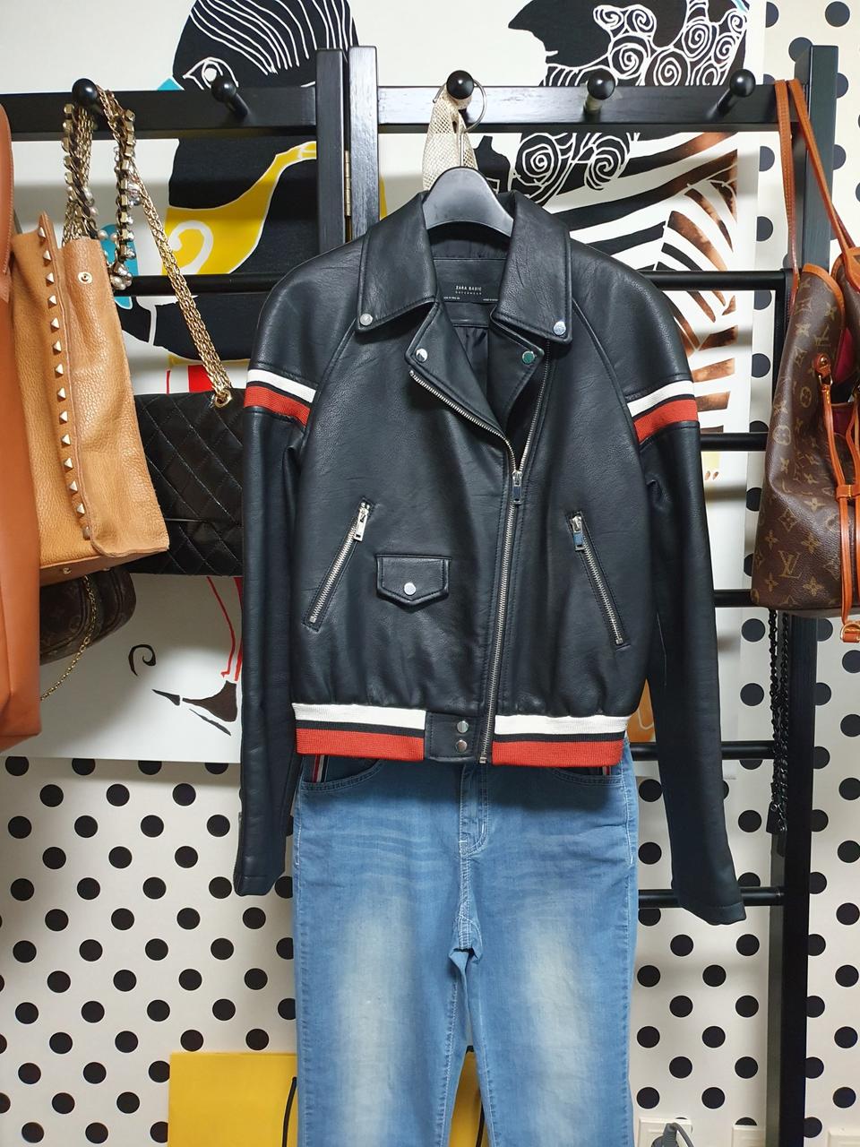 ZARA 자라 BASIC 블랙 가죽 자켓 M