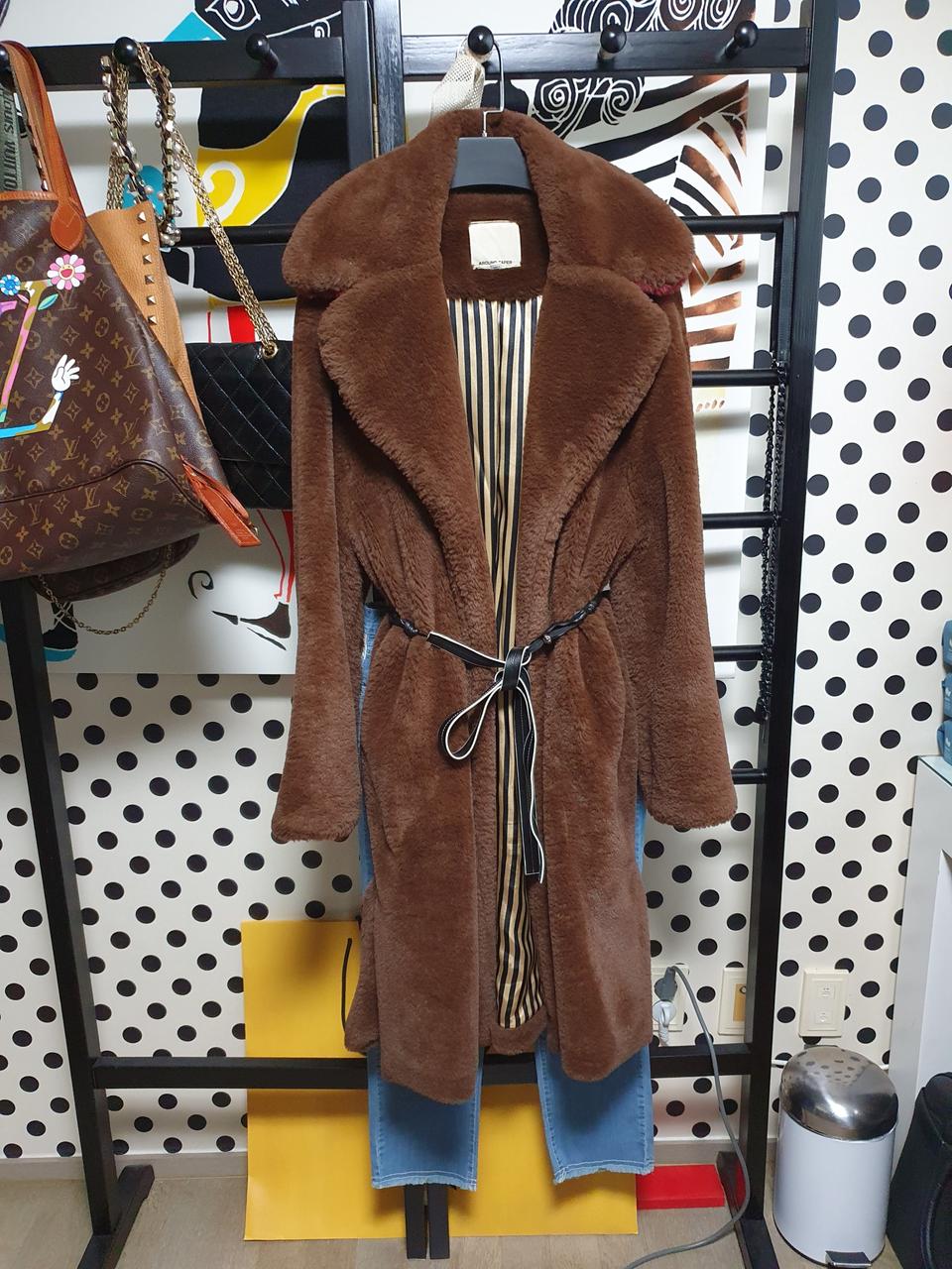 브라운 페이크 퍼  에코퍼  코트 free