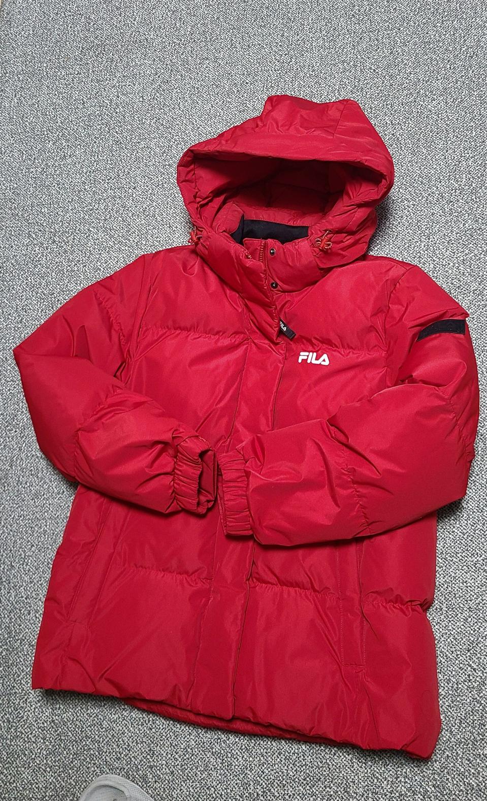 휠라 빨간색  폴리 패딩 90