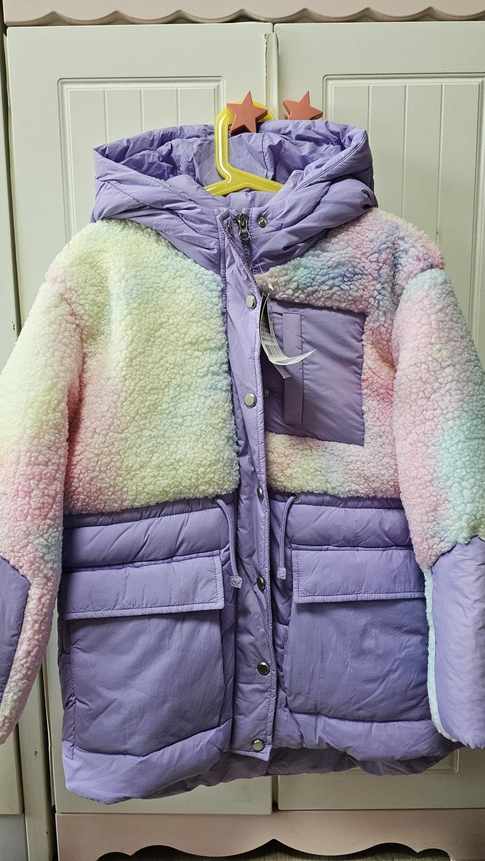 150에스핏3개새거*패딩 팝콘니트 뽀글이점퍼묶음(가방포함)