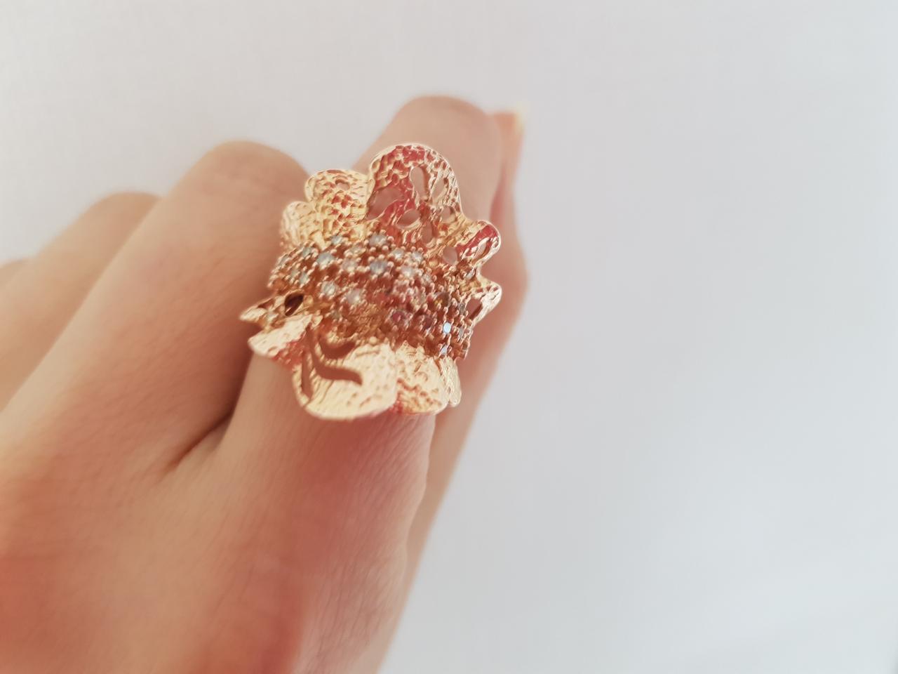 18k다이아 꽃 모티브 반지