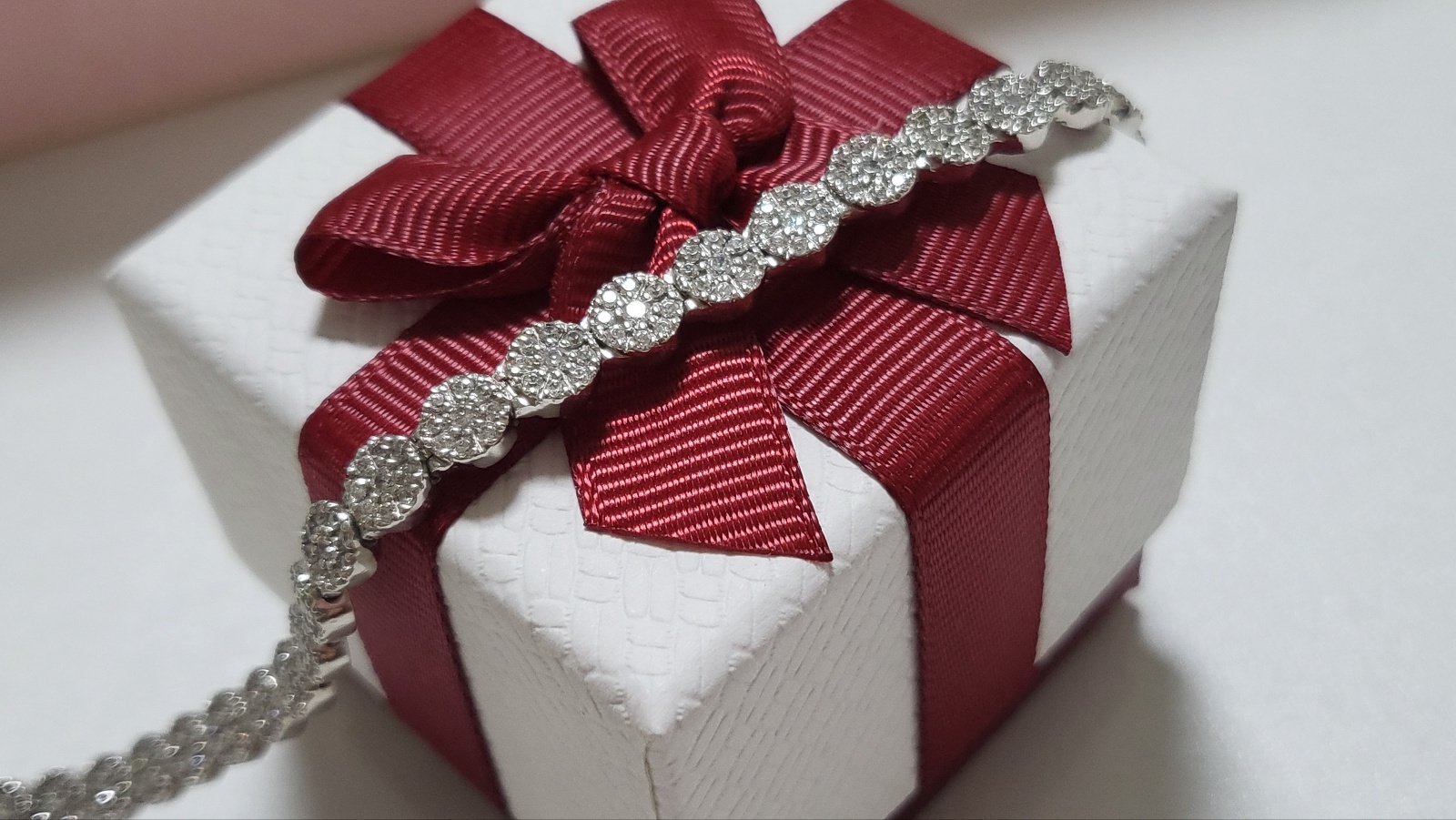 14k꽃테니스팔찌17.5cm