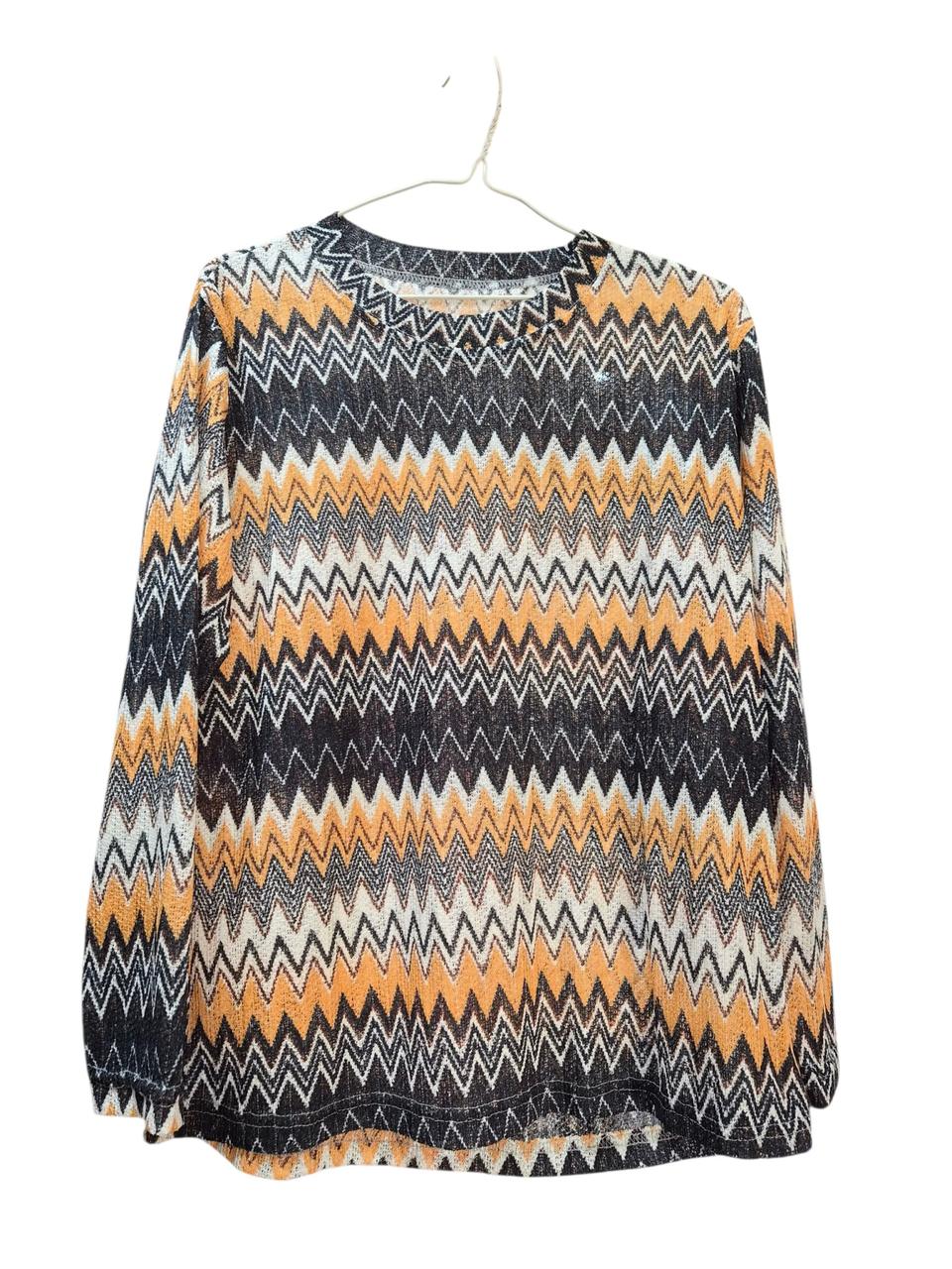 (새상품)지그재그 패턴 여성 긴팔티셔츠 free size