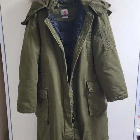 8세컨즈 여성 카키 야상 롱 점퍼