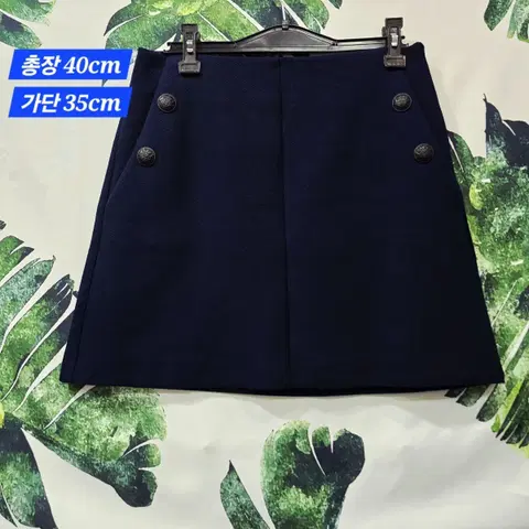 MANGO SUIT 여성 네이비 버튼 스커트