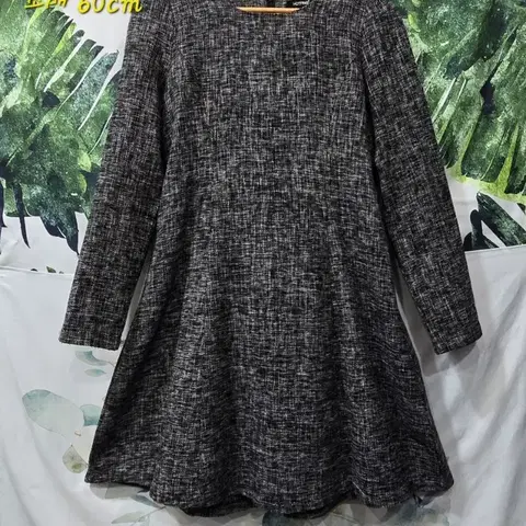 HOTPING 블랙 믹스 트위드 플레어 원피스