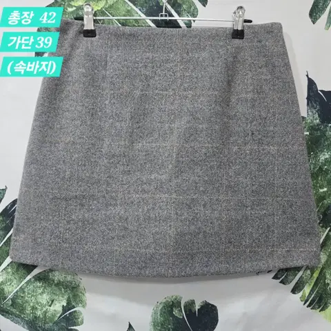 체크 모직 미니 스커트 L