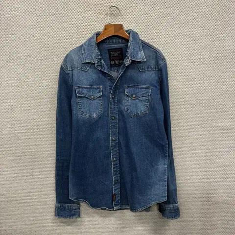 버커루 올드스쿨 빈티지 데님 청셔츠 L A01027