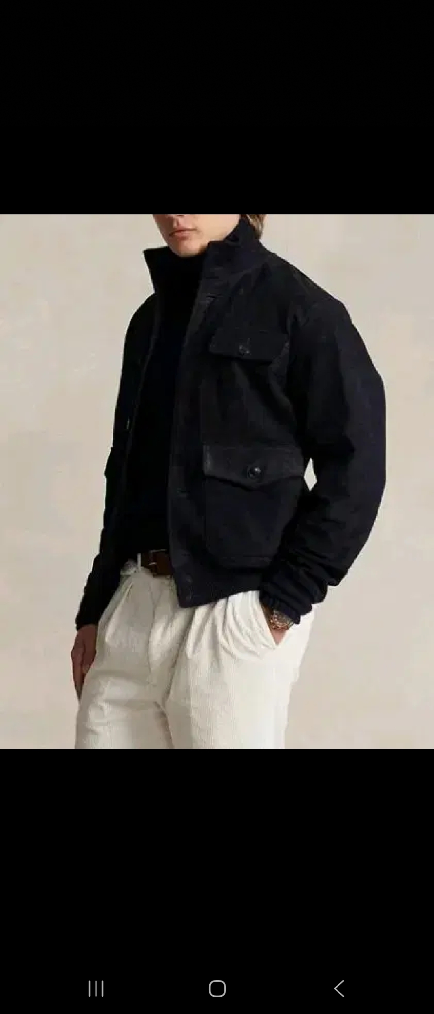 폴로 랄프로렌 러프아웃 스웨이드 가죽 봄버 a2 자켓 s 사이즈