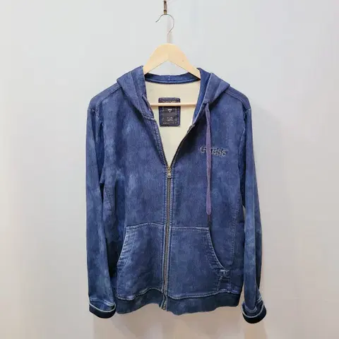 L) 게스 부드러운 데님 후드집업