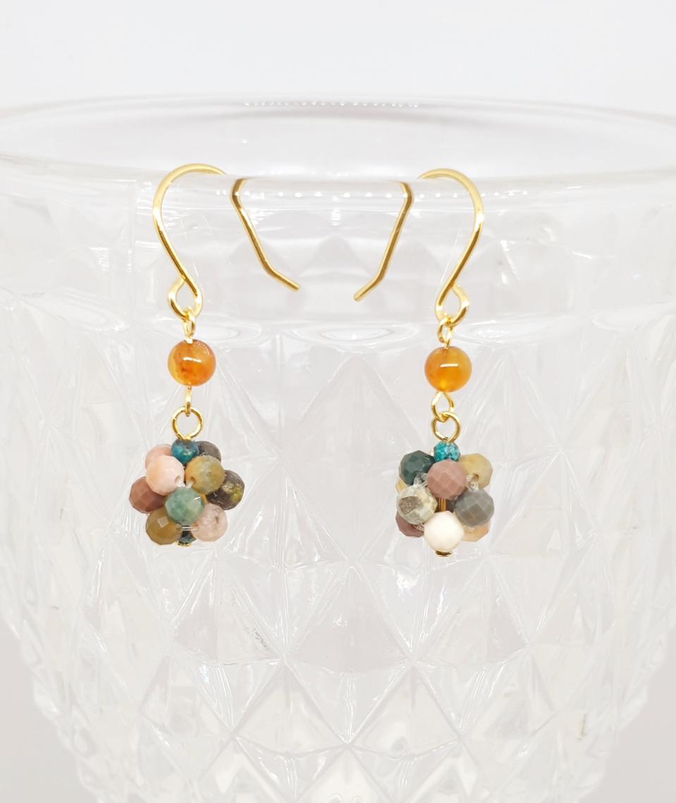 아라산아게이트 볼 펜던트 귀걸이