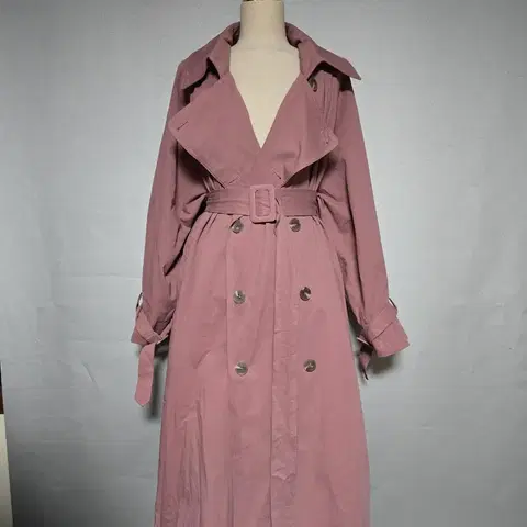 메이썸 로즈핑크 롱 트렌치코트