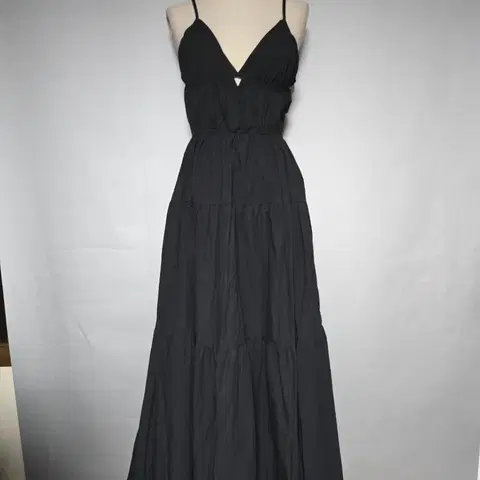 블랙 티어드 롱원피스