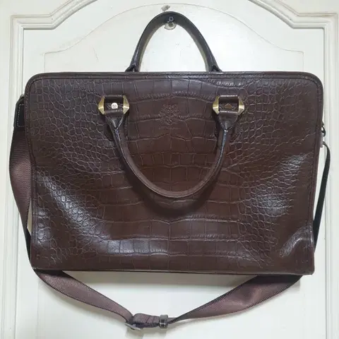 브르노말리 가죽 크로커다일 서류 가방 크로스백 브리프케이스 이미지참조