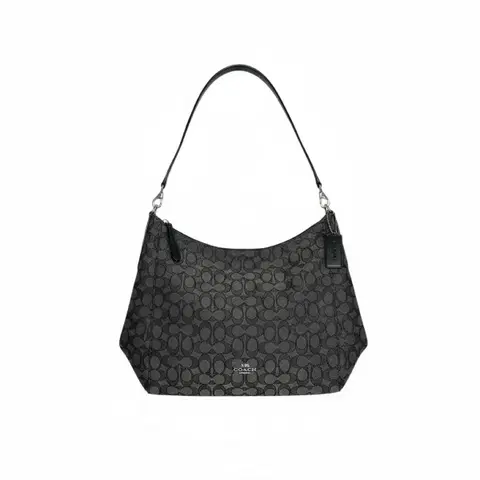 코치 시그니처 자카드 호보백 블랙