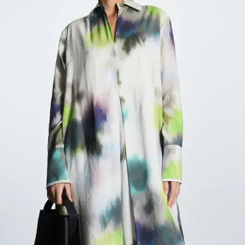 새상품 COS 코스 타이 다이드 맥시 드레스 원피스 42