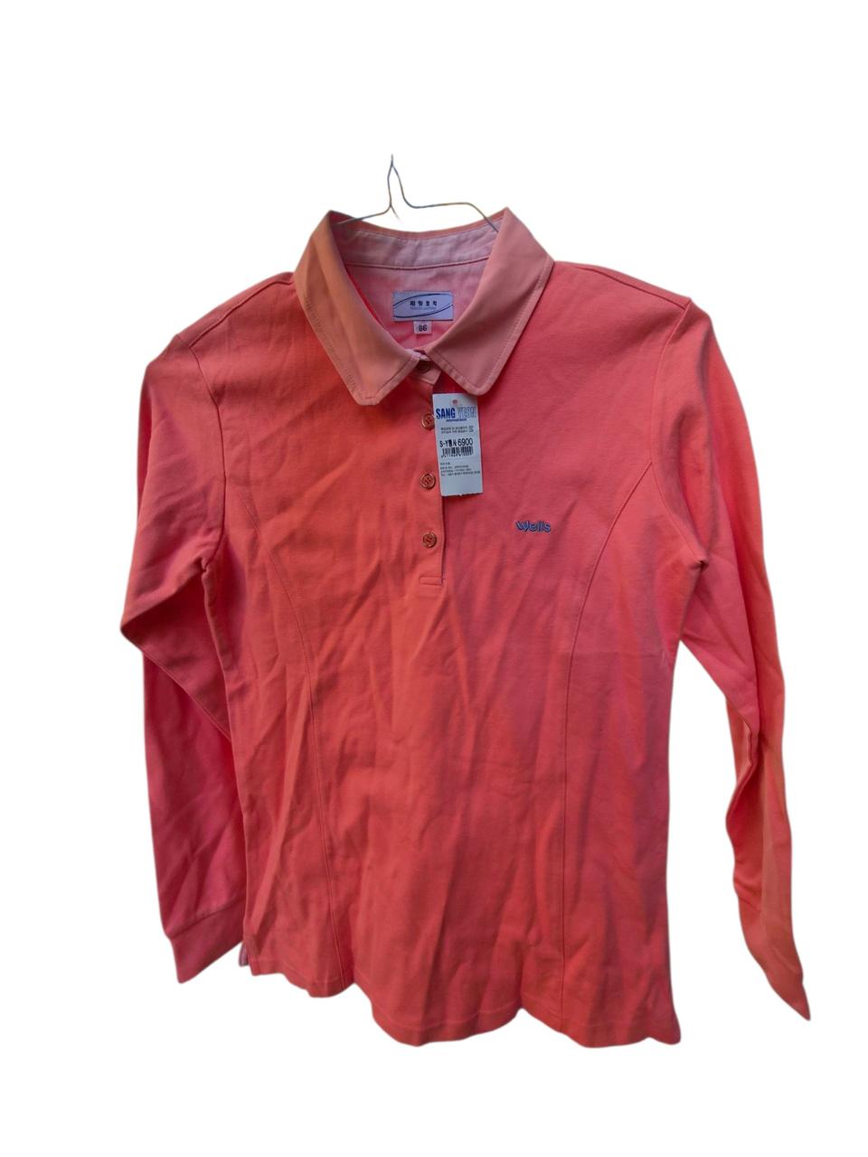 (새상품)웰스 핑크 여성 긴팔티셔츠 66사이즈