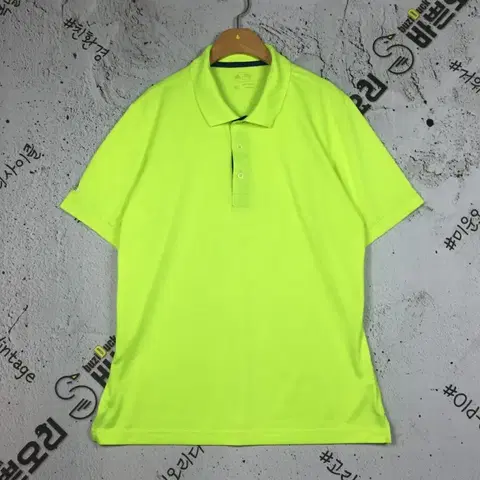 아디다스 반팔 골프 폴로 카라티 형광 XL 1000514