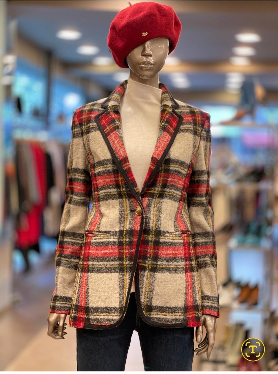 [s]제시뉴욕 울 체크 자켓 새상품