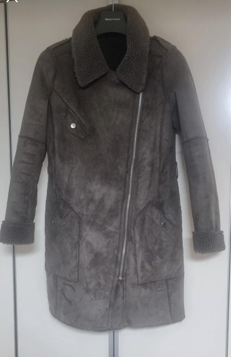 그레이 양면 양털 무스탕