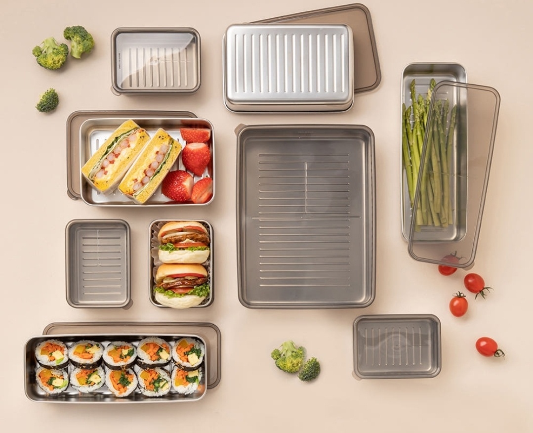 박스 미개봉-304스텐 냉장고 사각용기 세트18P