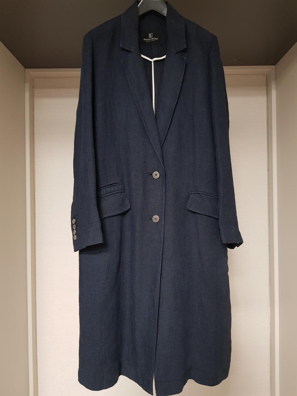 모노크롬 고급린넨 롱아우터,monochrome(택포)