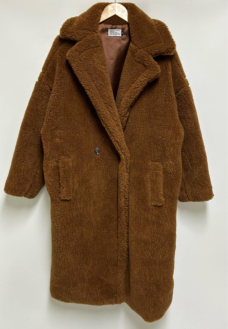 [남자_95~100 (M)]GEEKCHIC 브라운 테디 보아퍼 롱코트