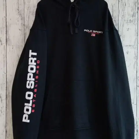 90s 폴로 스포츠 블랙 후드티 xxxl