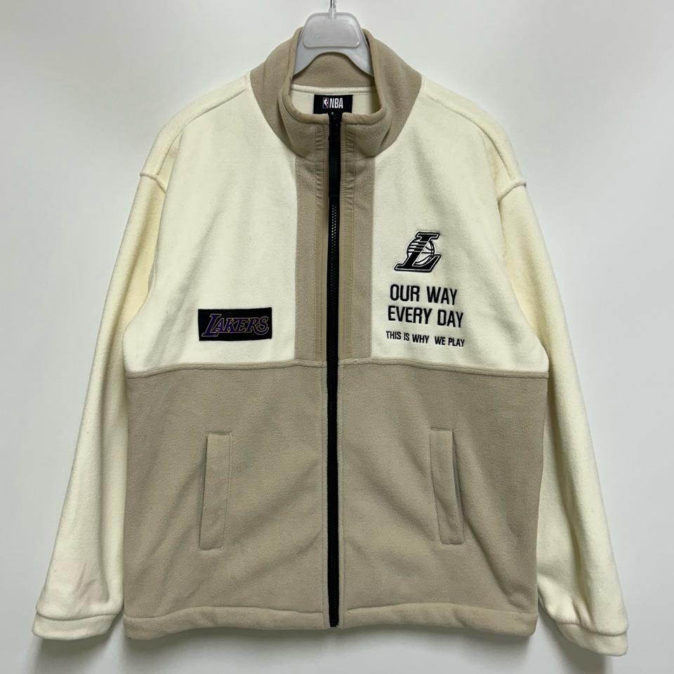 [남여공용_90]NBA LA레이커스 배색 폴라폴리스 집업 점퍼