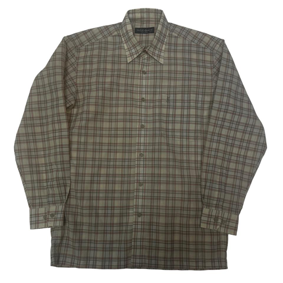 입생로랑 뿌르옴므 베이지체크셔츠 95