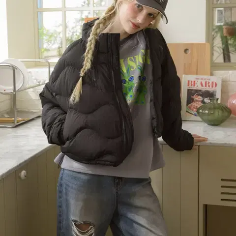 바이탈싸인 퀼팅 숏푸퍼패딩