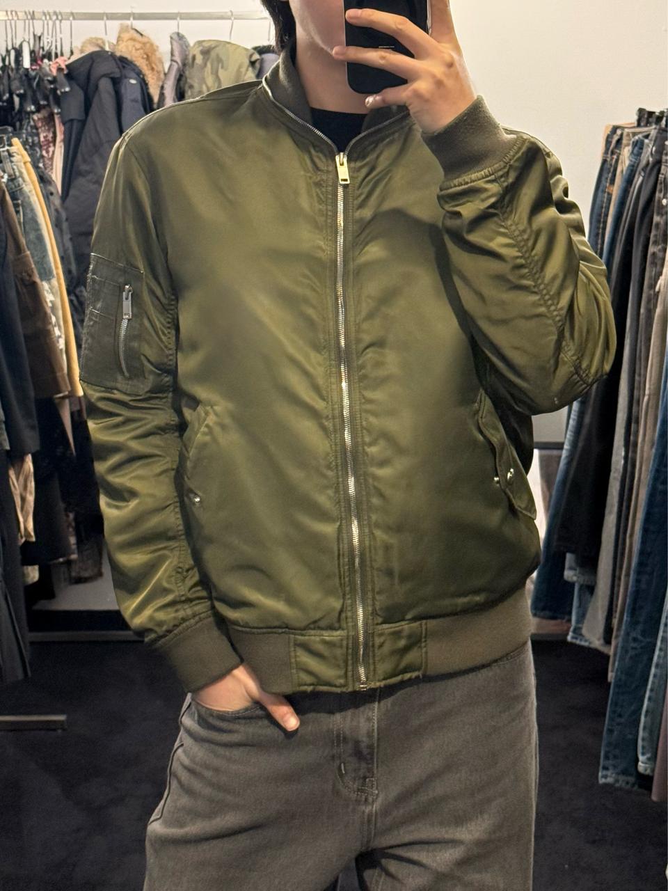 PLAC 플랙 카키 항공 ma1 ma-1 봄버 블루종 L 100 지퍼